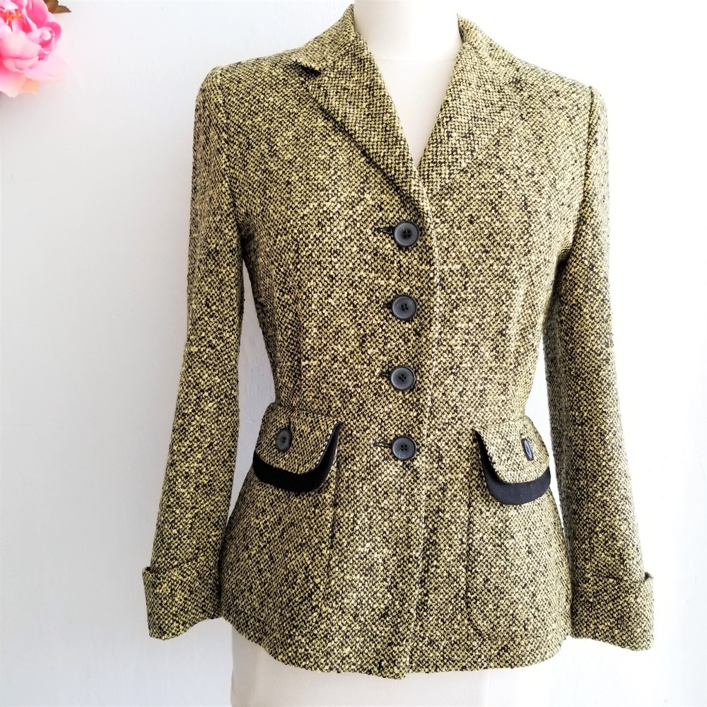 Mondi Gold & Black Tweed Wool Jacket